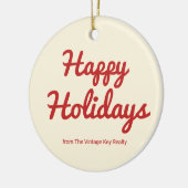 Retro Rode Huislogo Ornament (Links)