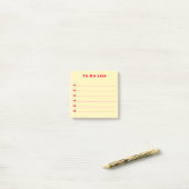 Retro Rode Kersen Bullet Punt Takenlijst Geel Post-it® Notes (Op bureau)