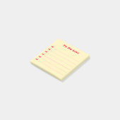 Retro Rode Kersen Bullet Punt Takenlijst Geel Post-it® Notes (Schuin)