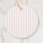 Retro Rode Kersen met Roze Strik Script Bedankt Bedankjes Labels (Achterkant)