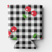 Retro Rode Kersen Zwart Wit Buffalo Plaid Gingham Blikjeskoeler (Achterkant)