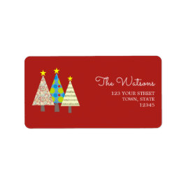 Retro Rode Kerst Retouradres Etiket