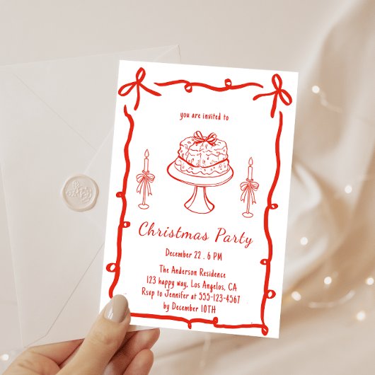 Retro Rode Kerstfeest | Vintage Kerst Kaart