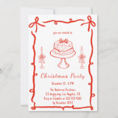 Retro Rode Kerstfeest | Vintage Kerst Kaart (Voorkant)