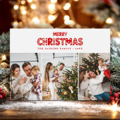 Retro Rode Kerstmis  Feestdagenkaart