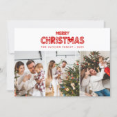 Retro Rode Kerstmis Feestdagenkaart (Voorkant)