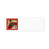 Retro Rode Kerstmis Trein Motor Etiket (Voorkant)