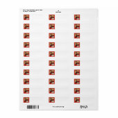 Retro Rode Kerstmis Trein Motor Etiket (Full Sheet)