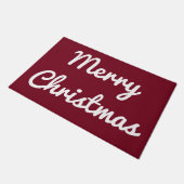 Retro Rode Kerstmis Welkom Vloerkleed Deurmat (Schuin)