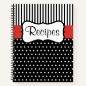 Retro Rode Keuken Recept Notitieboek Kookboek Gift (Voorkant)