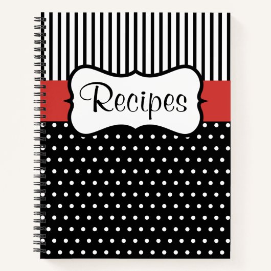 Retro Rode Keuken Recept Notitieboek Kookboek Gift (Voorkant)