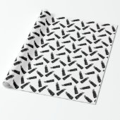 Retro, rode lippenstift cadeaupapier (Uitgerold)