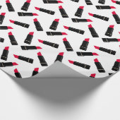 Retro, rode lippenstift cadeaupapier (Hoek)