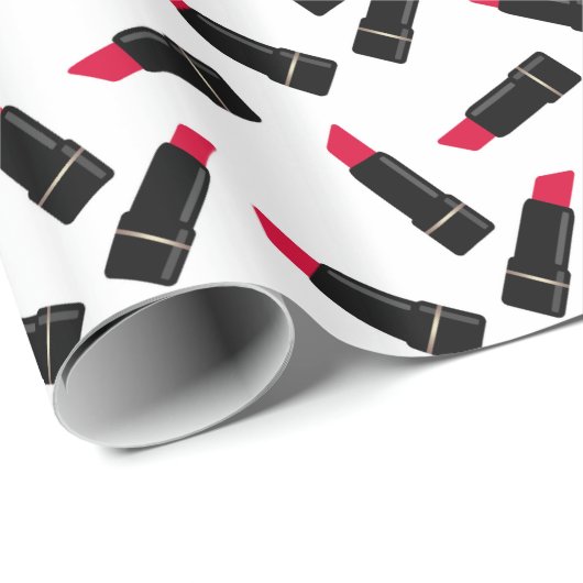 Retro, rode lippenstift cadeaupapier (Rol Hoek)