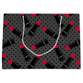 Retro, rode lippenstift large cadeautasje (Voorkant)