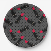 Retro, rode lippenstift papieren bordje (Voorkant)