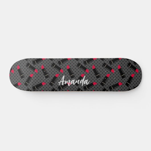 Retro, rode lippenstift persoonlijk skateboard (Horizontaal)