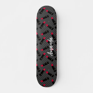 Retro, rode lippenstift persoonlijk skateboard