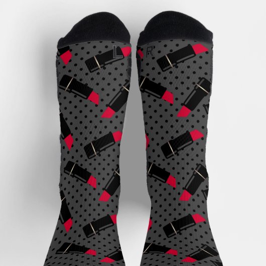 Retro, rode lippenstift sokken (Top)