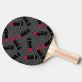 Retro, rode lippenstift tafeltennisbatje (Zijkant)