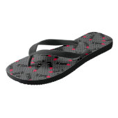 Retro, rode lippenstift teenslippers (Schuin)
