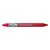 Retro rode luipaardprint schrijfpens cadeau zwarte inkt pen (Achterkant)