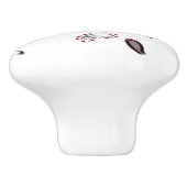 Retro rode Paisley keramische knop (Zijkant)