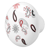 Retro rode Paisley keramische knop (Rechts)