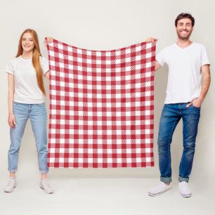 Retro Rode Picnickontrole Boerderijontwerp Fleece Deken