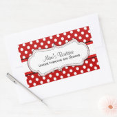 Retro Rode polka dot business rechthoekige sticker (Envelop)