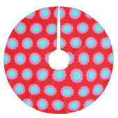 Retro Rode Pop Bloem Patroon Mod Jaren 60 Boho Sti Kerstboom Rok (Voorkant)