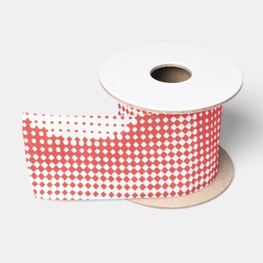 Retro rode popart halftoonstippenpatroon satijnen lint (Spoel)