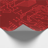 Retro Rode Printplaat Tech Patroon Cadeaupapier