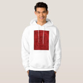 Retro rode printplaat Tech-patroon Hoodie (Voorkant volledig)