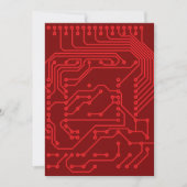 Retro rode printplaat Tech-patroon Kaart (Voorkant)