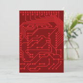 Retro rode printplaat Tech-patroon Kaart (Staand voorkant)