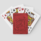 Retro rode printplaat Tech-patroon Pokerkaarten (Achterkant)