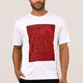 Retro rode printplaat Tech-patroon T-shirt (Voorkant)