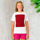 Retro rode printplaat tech patroon t-shirt