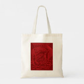 Retro Rode Printplaat Tech Patroon Tote Bag (Achterkant)