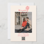 Retro Rode QR-code Hand getekend Geschreven Foto H Kaart (Achterkant)