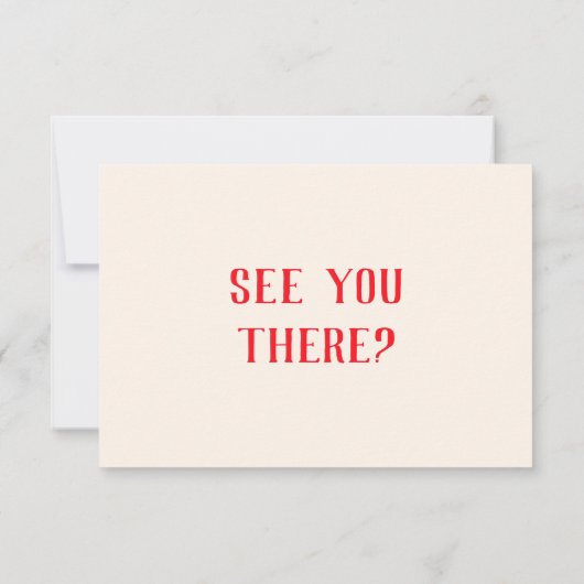 Retro rode QR Code Hand getrokken eigenzinnige bru RSVP Kaartje (Achterkant)