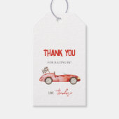 Retro Rode Race Auto Gift Label Cadeaulabel (Voorkant)