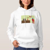 Retro Rode Robot Midden-Jaren Vijftig Modern Minim Hoodie (Voorkant)