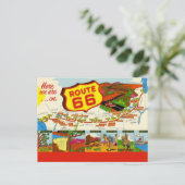 Retro Rode Route 66 Briefkaart (Staand voorkant)
