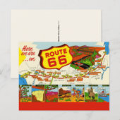 Retro Rode Route 66 Briefkaart (Voorkant / Achterkant)
