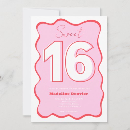 Retro rode roze golf kronkelig vet Zestiende verja Kaart (Voorkant)