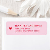 Retro rode & roze retouradres bruiloft etiket (Insitu)