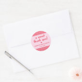 Retro Rode & Roze Trouwfeest Bedankje Favor Ronde Sticker (Envelop)