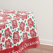 Retro  rode rozen Groene bladeren Gepersonaliseerd Tafelkleed (Voorbeeld)